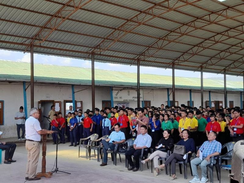 Section of students and others during the World No Tobacco Day event held at GHSS Kiphire on May 31.